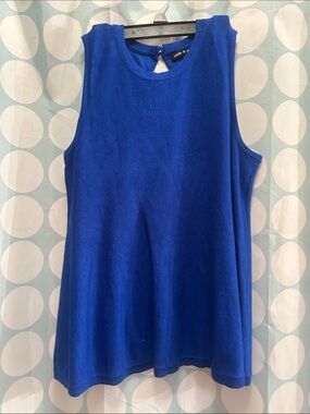 Royal Blue Sleeveless Keyhole Tank